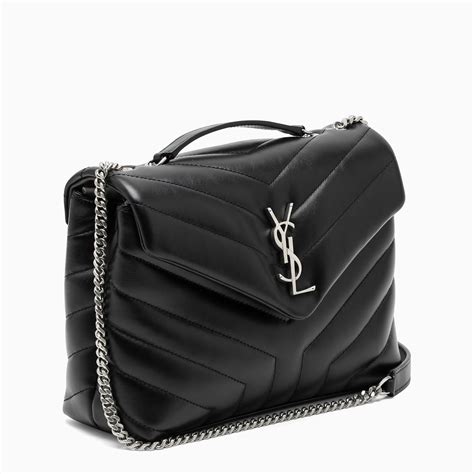 ysl black silver chain bag|ysl loulou bag.